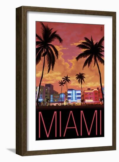 South Beach Miami, Florida, c.2008-Lantern Press-Framed Art Print