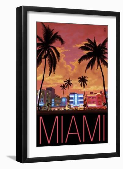 South Beach Miami, Florida, c.2008-Lantern Press-Framed Art Print