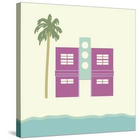 South Beach - Pink-Carly Lawrence-Stretched Canvas