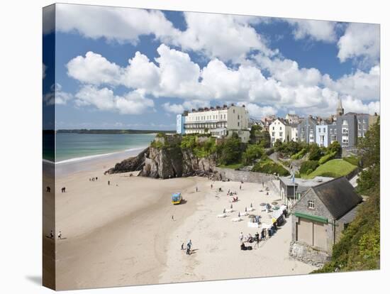 South Beach, Tenby, Pembrokeshire, Wales, United Kingdom, Europe-David Clapp-Stretched Canvas