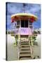 South Beach Watchtower Miami Beach Florida-George Oze-Stretched Canvas