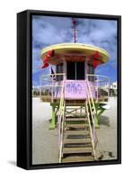 South Beach Watchtower Miami Beach Florida-George Oze-Framed Stretched Canvas