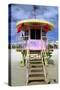 South Beach Watchtower Miami Beach Florida-George Oze-Stretched Canvas