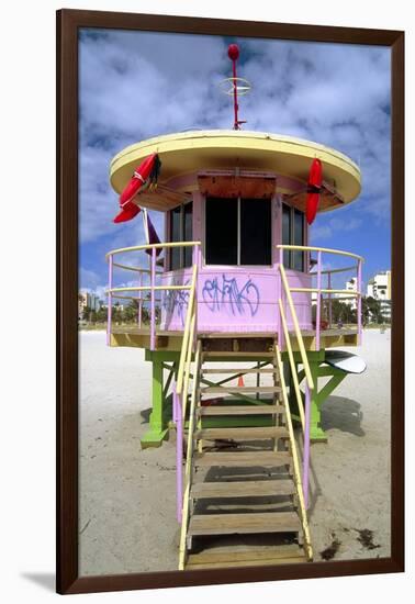 South Beach Watchtower Miami Beach Florida-George Oze-Framed Photographic Print