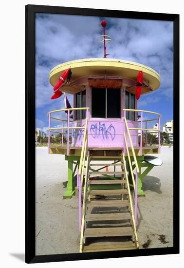 South Beach Watchtower Miami Beach Florida-George Oze-Framed Photographic Print