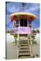 South Beach Watchtower Miami Beach Florida-George Oze-Stretched Canvas