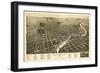 South Bend, Indiana - Panoramic Map-Lantern Press-Framed Art Print