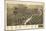 South Bend, Indiana - Panoramic Map-Lantern Press-Mounted Art Print