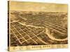 South Bend, Indiana - Panoramic Map-Lantern Press-Stretched Canvas