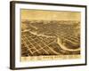 South Bend, Indiana - Panoramic Map-Lantern Press-Framed Art Print