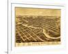 South Bend, Indiana - Panoramic Map-Lantern Press-Framed Art Print