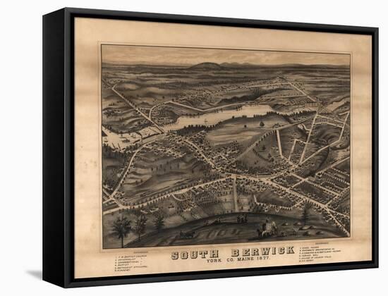 South Berwick, Maine - Panoramic Map-Lantern Press-Framed Stretched Canvas