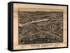 South Berwick, Maine - Panoramic Map-Lantern Press-Framed Stretched Canvas