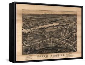 South Berwick, Maine - Panoramic Map-Lantern Press-Framed Stretched Canvas