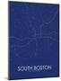 South Boston, United States of America Blue Map-null-Mounted Poster