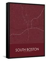 South Boston, United States of America Red Map-null-Framed Stretched Canvas