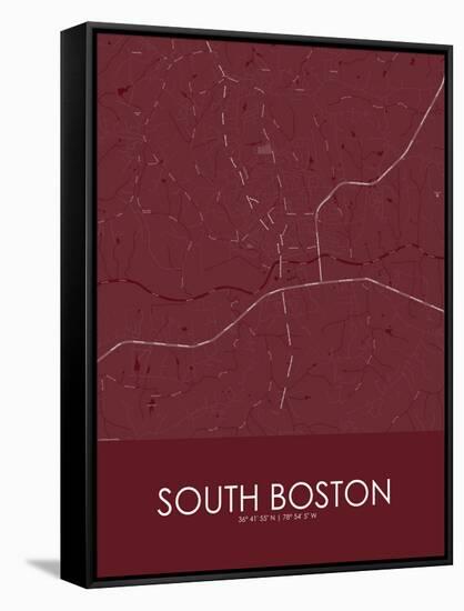 South Boston, United States of America Red Map-null-Framed Stretched Canvas