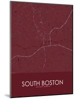 South Boston, United States of America Red Map-null-Mounted Poster