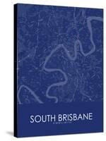 South Brisbane, Australia Blue Map-null-Stretched Canvas