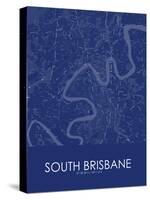 South Brisbane, Australia Blue Map-null-Stretched Canvas