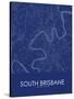 South Brisbane, Australia Blue Map-null-Stretched Canvas