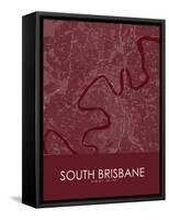 South Brisbane, Australia Red Map-null-Framed Stretched Canvas