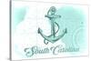 South Carolina - Anchor - Teal - Coastal Icon-Lantern Press-Stretched Canvas