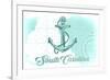 South Carolina - Anchor - Teal - Coastal Icon-Lantern Press-Framed Premium Giclee Print
