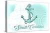 South Carolina - Anchor - Teal - Coastal Icon-Lantern Press-Stretched Canvas