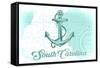 South Carolina - Anchor - Teal - Coastal Icon-Lantern Press-Framed Stretched Canvas