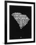 South Carolina Black and White Map-NaxArt-Framed Art Print