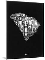 South Carolina Black and White Map-NaxArt-Mounted Art Print