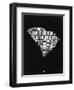 South Carolina Black and White Map-NaxArt-Framed Art Print