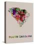 South Carolina Color Splatter Map-NaxArt-Stretched Canvas