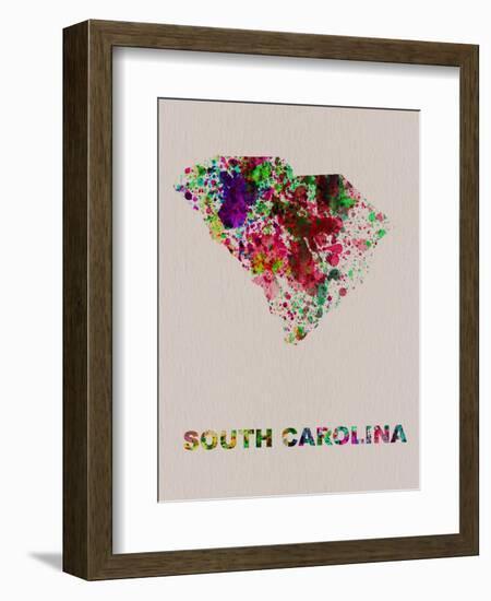 South Carolina Color Splatter Map-NaxArt-Framed Art Print