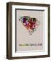 South Carolina Color Splatter Map-NaxArt-Framed Art Print