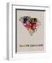 South Carolina Color Splatter Map-NaxArt-Framed Art Print