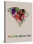 South Carolina Color Splatter Map-NaxArt-Stretched Canvas