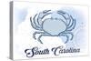 South Carolina - Crab - Blue - Coastal Icon-Lantern Press-Stretched Canvas