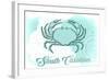 South Carolina - Crab - Teal - Coastal Icon-Lantern Press-Framed Art Print