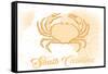 South Carolina - Crab - Yellow - Coastal Icon-Lantern Press-Framed Stretched Canvas