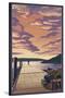 South Carolina - Dock Scene and Lake-Lantern Press-Stretched Canvas