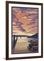 South Carolina - Dock Scene and Lake-Lantern Press-Framed Art Print