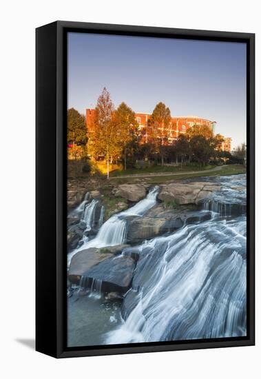 South Carolina, Greenville, Falls Park on the Reedy River, Dawn-Walter Bibikow-Framed Stretched Canvas