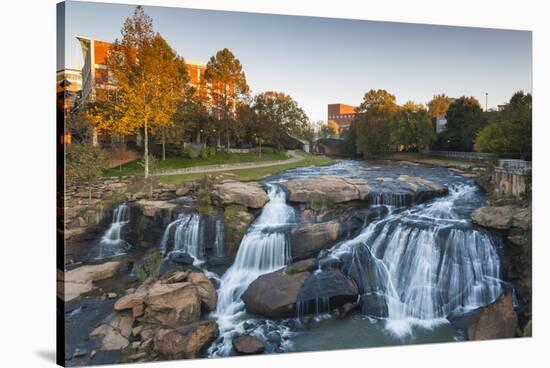 South Carolina, Greenville, Falls Park on the Reedy River, Dawn-Walter Bibikow-Stretched Canvas