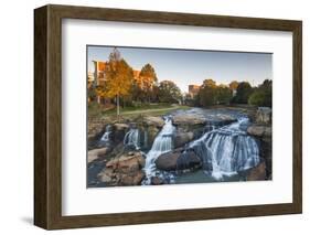 South Carolina, Greenville, Falls Park on the Reedy River, Dawn-Walter Bibikow-Framed Photographic Print