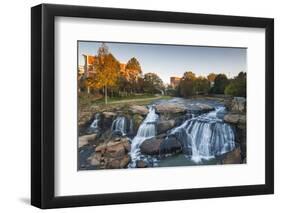 South Carolina, Greenville, Falls Park on the Reedy River, Dawn-Walter Bibikow-Framed Photographic Print