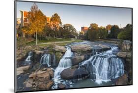 South Carolina, Greenville, Falls Park on the Reedy River, Dawn-Walter Bibikow-Mounted Photographic Print