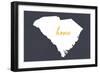 South Carolina - Home State - White on Gray-Lantern Press-Framed Art Print