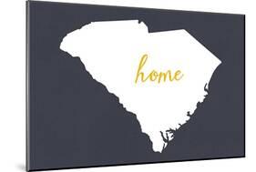 South Carolina - Home State - White on Gray-Lantern Press-Mounted Art Print